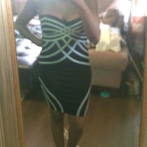 XS black and silver BEBE dress
