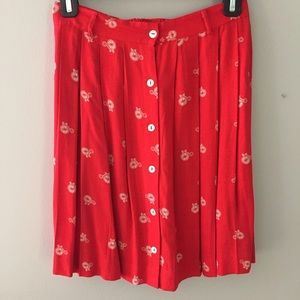 Urban Outfitters Small bike print pleated skirt
