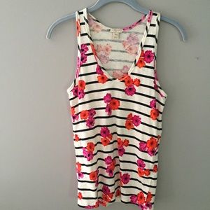 J. Crew size XXS floral striped tank top