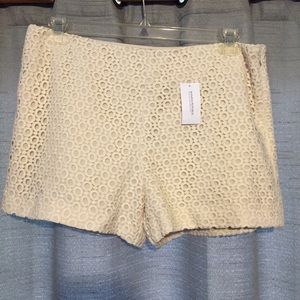 NWT Banana Republic Cream Lace Shorts SZ 14