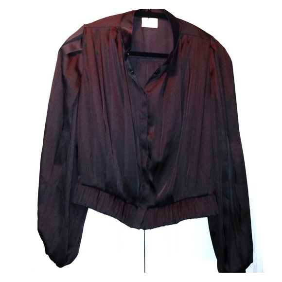 Urban Outfitters Small Jacket Dark Gray Satin S