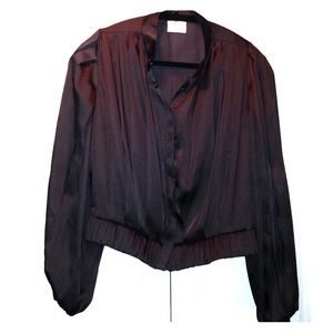 Urban Outfitters Small Jacket Dark Gray Satin S