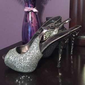 Silver high heels