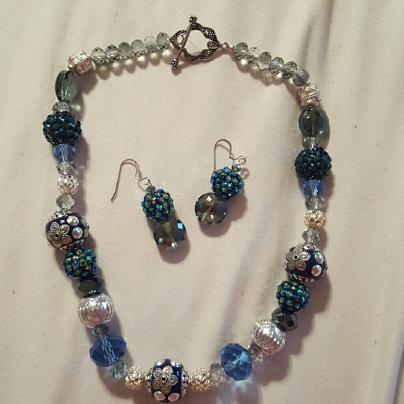 Handmade,one of a kind necklace and earrings