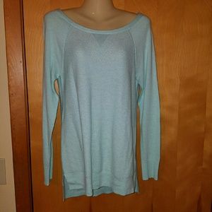 High-low teal  sweater