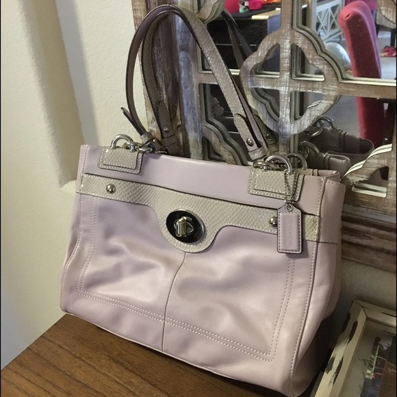 Pale Lilac Authentic Coach Leather Purse - Picture 1 of 4