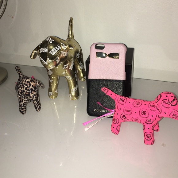 3 PINK Victoria's Secret dogs + IPhone 6/6s case - Picture 1 of 4