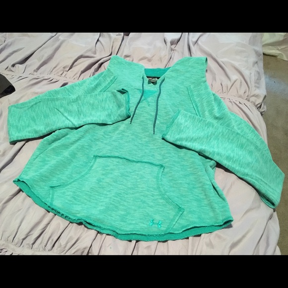 Heathered Green Cropped Hoodie
