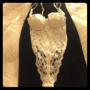 White, lace lingerie body suit