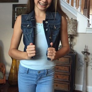 Justice denim vest (bedazzled)