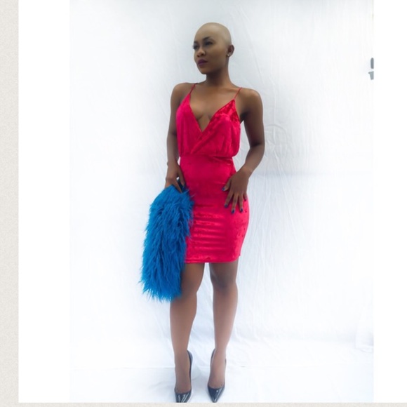 RED SUADE DRESS