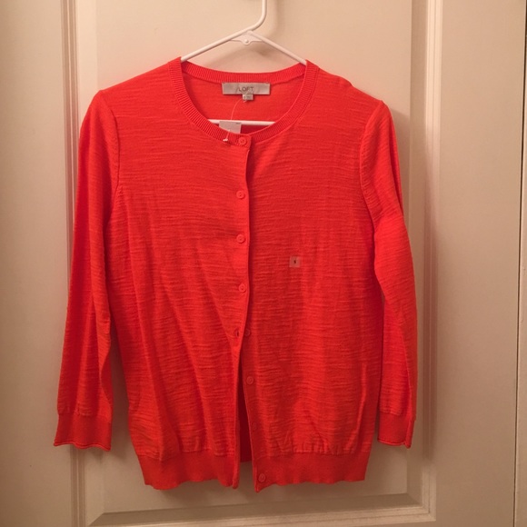 Loft Orange cardigan. Perfect for fall! - Picture 1 of 3