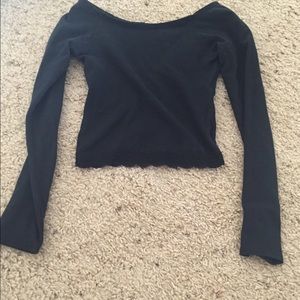 Abercrombie black lace crop top
