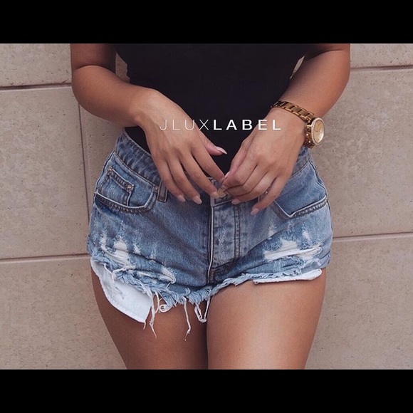 Azra ripped Denim shorts (NEW) from JLUXLABEL