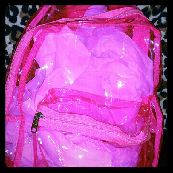 Victoria Secret Pink Translucent Hot Pink Backpack