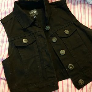 Black jean vest