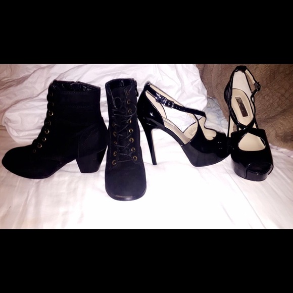 Two pairs of black heels.