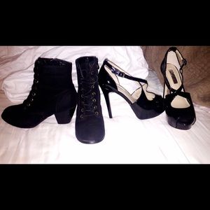Two pairs of black heels.