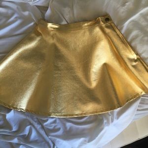 American Apparel Gold Circle Skirt