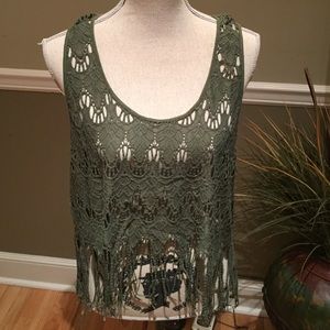 FREE PEOPLE INTIMATELY GREEN TOP