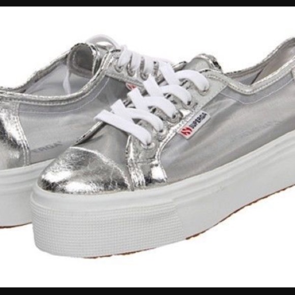 Grey superga shoes