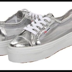 Grey superga shoes