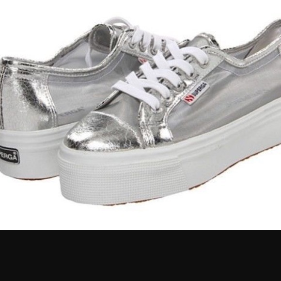Grey superga shoes