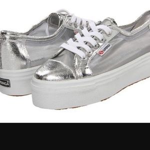 Grey superga shoes