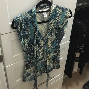 Print DVF Sleeveless Blouse
