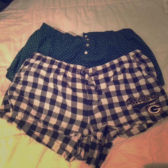 Two Green Bay Packer Pajama shorts