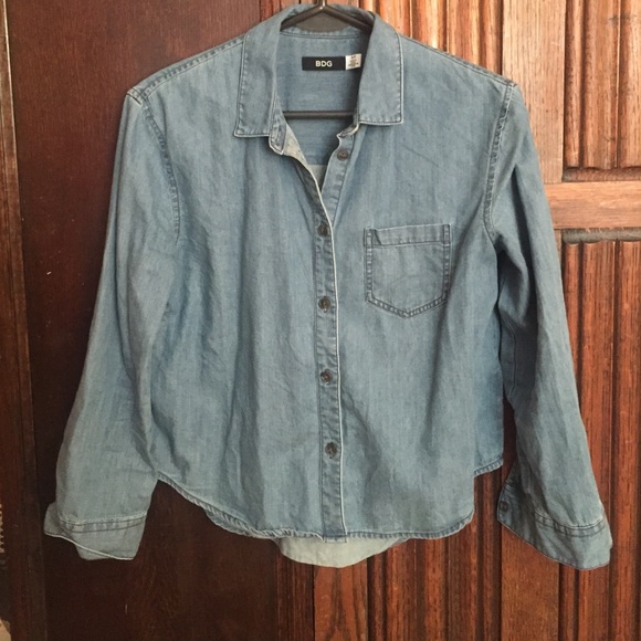 Urban outfitters crop chambray shirt