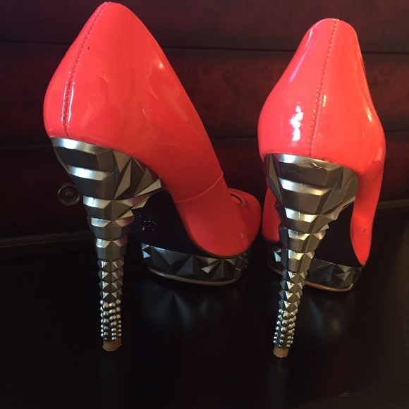 Rachel Roy Pink Neon Heels size 7.5 - Picture 2 of 4