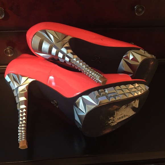 Rachel Roy Pink Neon Heels size 7.5 - Picture 3 of 4