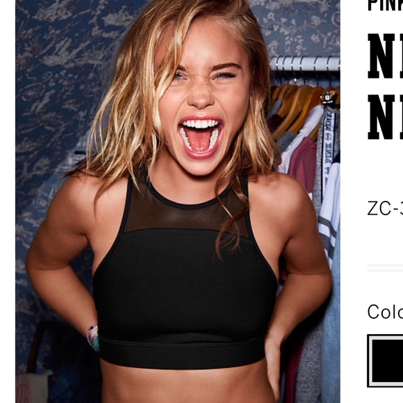 Pink Black Sports Bra - Picture 3 of 3