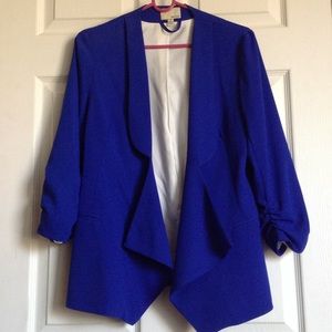 Royal blue asymmetric blazer