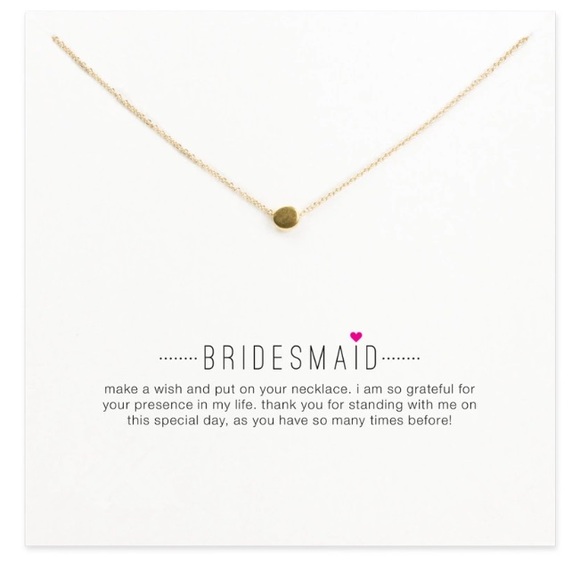 3X Bridesmaid "Thank you" necklace 14k Gold Plated