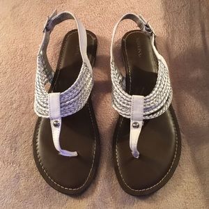 White and silver Merona sandals
