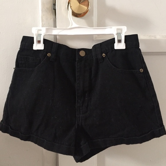 Black High-Waisted Shorts
