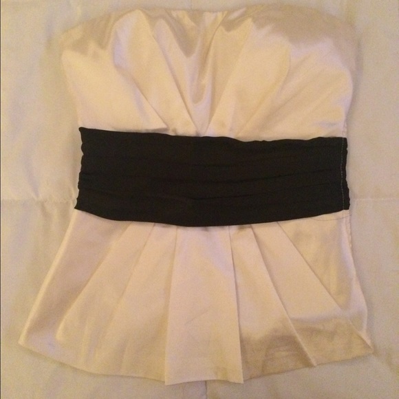 Black + white Strapless top - Picture 1 of 4