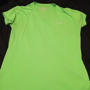 Lime green under armour shirt