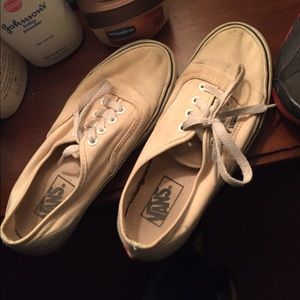 Distressed Beige Vans  Men Size 6