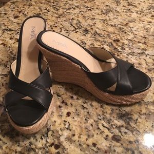 Black Wedge Sandal. Mia Girl. Size 9. Worn once.