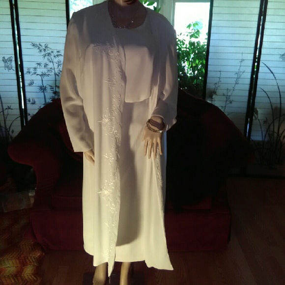 Long White with Tee and Jacket 3peices