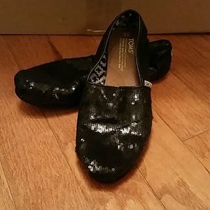 Black Sequin Toms