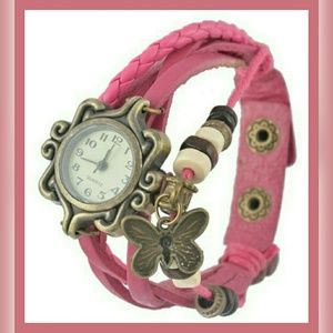 QUARTZ WATCH, PINK BRACELET COMBO NWOT