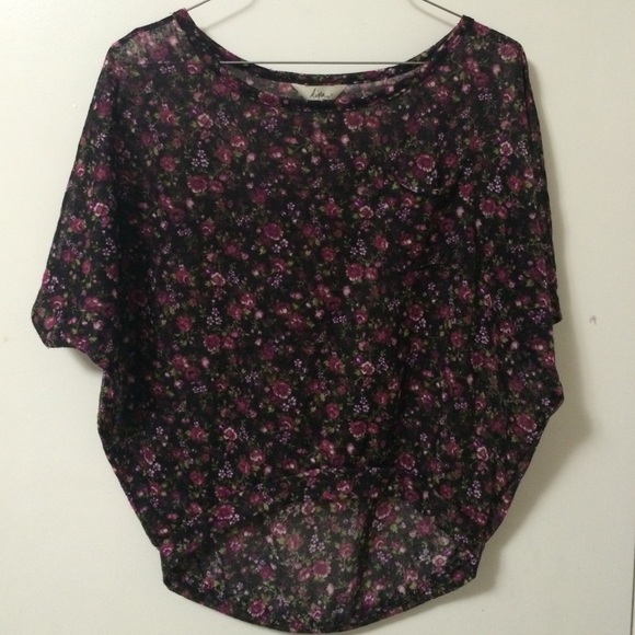 Sheer floral Kirra hipster top