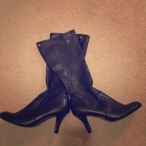 Black knee high heels