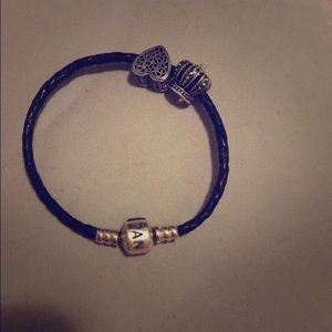 Black leather pandora bracelet