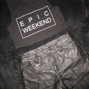 H&M "Epic Weekend" High Neck Crop Top (Size S)