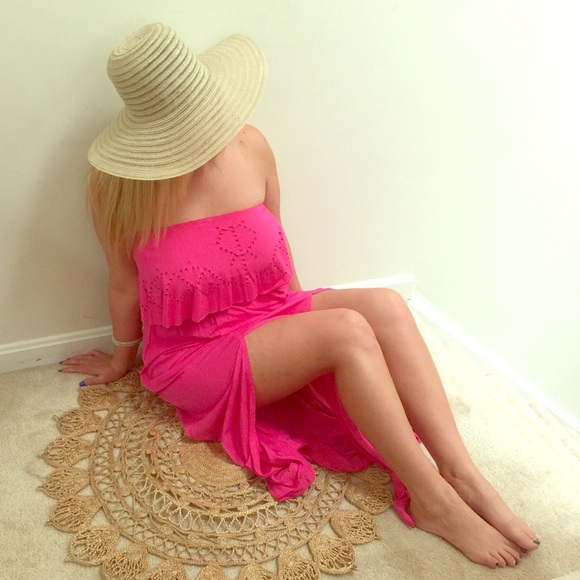 L'Space strapless double spilt Maxi NWT